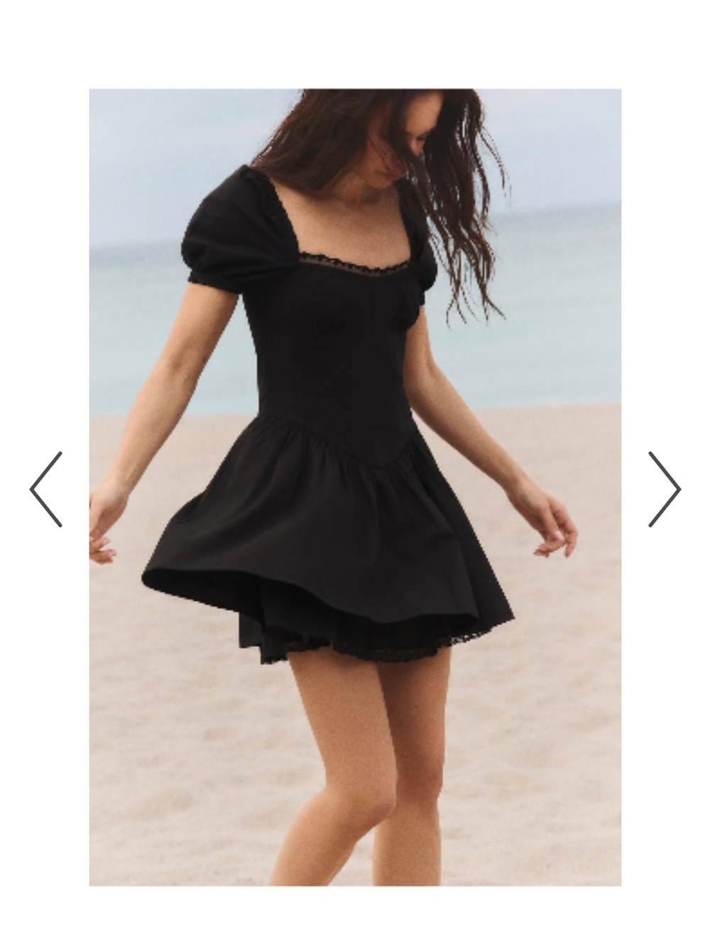 NWT ZARA SHORT POPLIN LACE DRESS SIZE XS NEW Black fit and flare